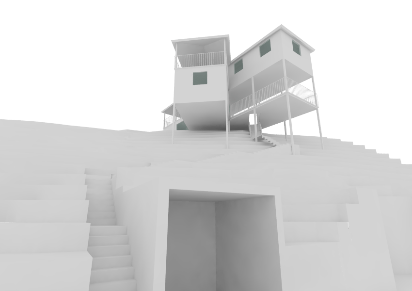 60 stairs from street to kitchen sink