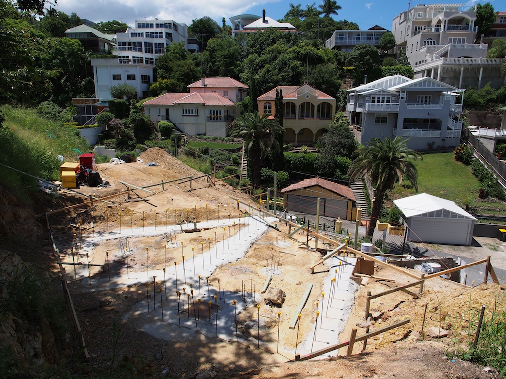 Footings for the top slab.
