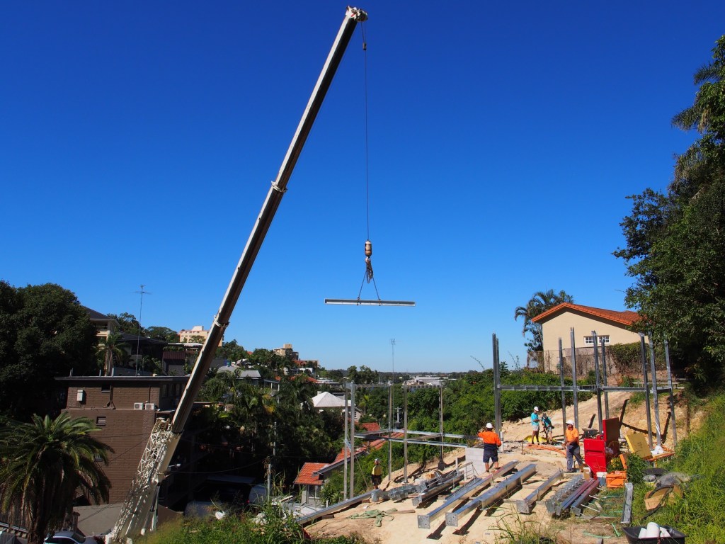 Craning it in, piece by piece.