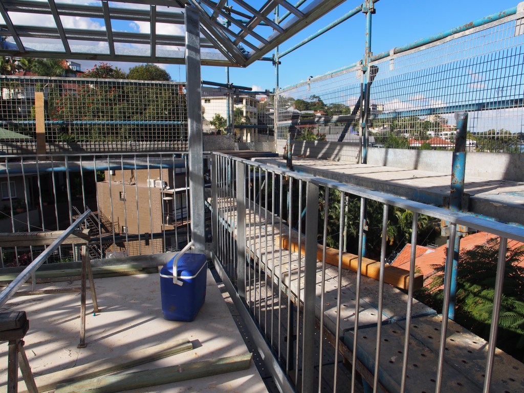 The upper deck balustrade.